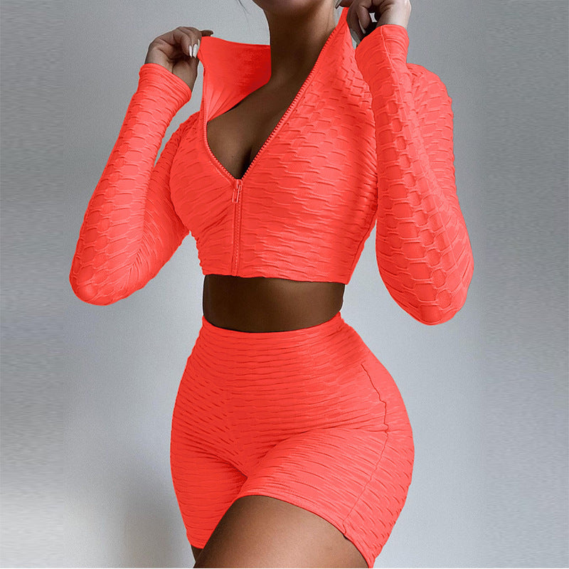 Women's Leggings and Zip Crop Set