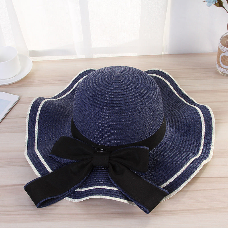 Wavy Big Rim Bow Sunhat