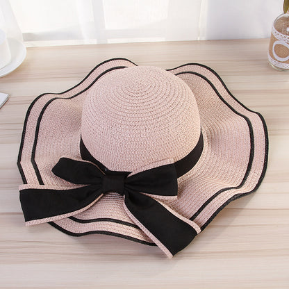 Wavy Big Rim Bow Sunhat
